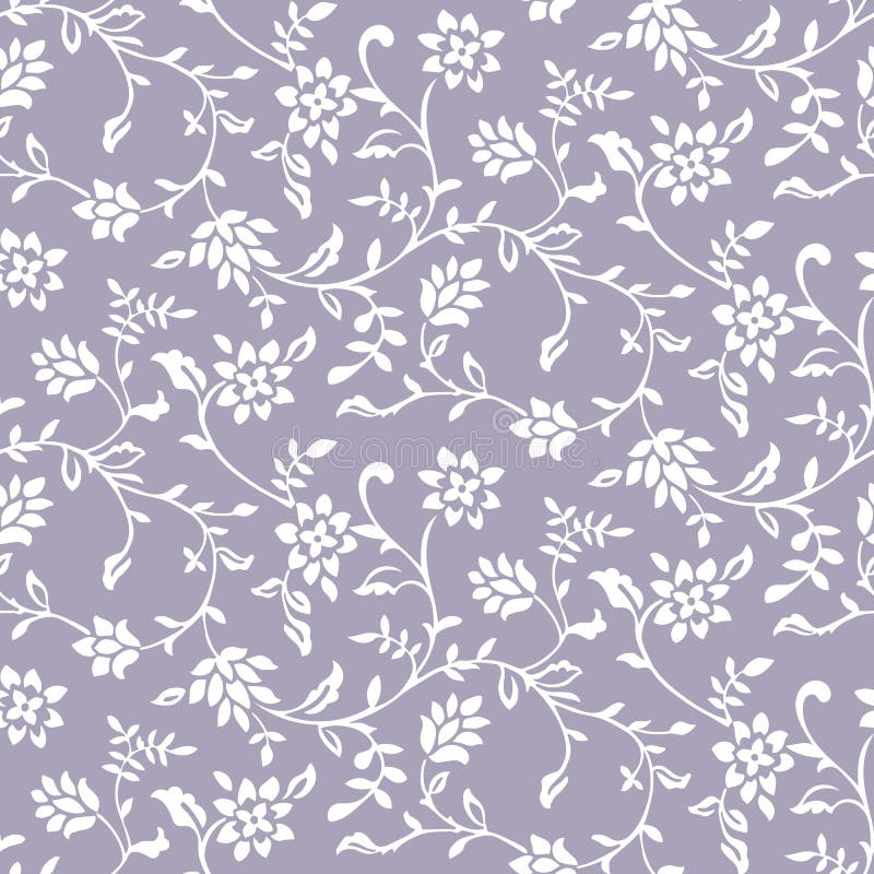 Allover two tone floral seamless vector pattern.