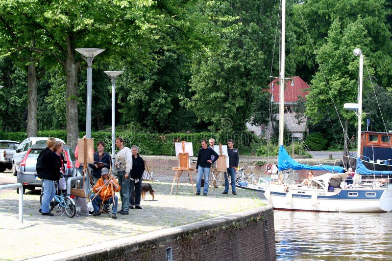 Alltagsleben- und Stadtansicht in Groningen lizenzfreies stockfoto Alltagsleben- und Stadtansicht in Groningen lizenzfreies stockfoto