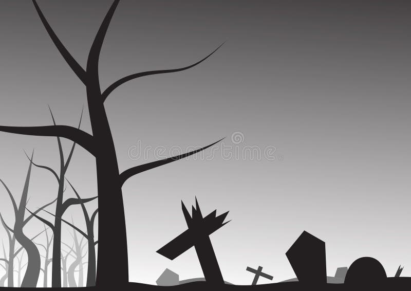 Allvarlig och avlövad trädhalloween bakgrund stock illustrationer Allvarlig och avlövad trädhalloween bakgrund stock illustrationer