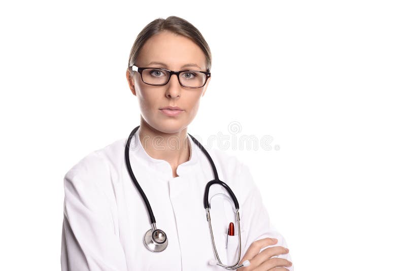 Allvarlig säker kvinnlig doktor arkivfoto Allvarlig säker kvinnlig doktor arkivfoto