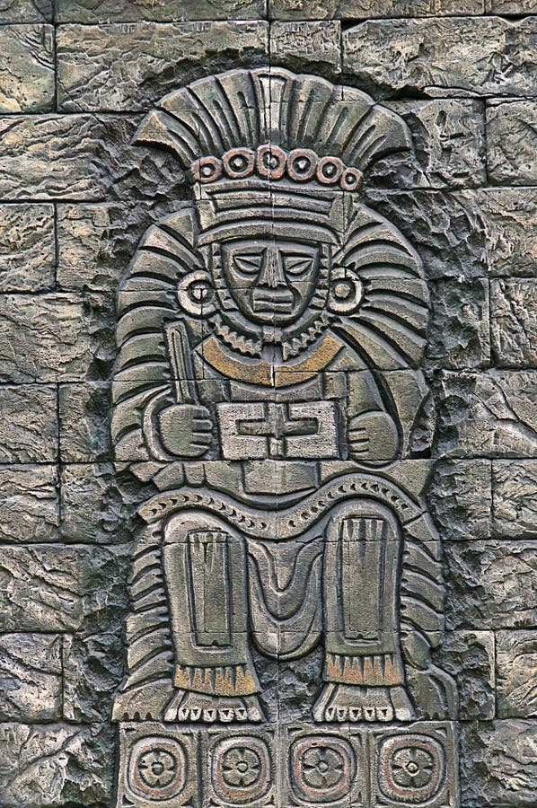 Stone relief depicting ancient Mexican king. Stone relief depicting ancient Mexican king.