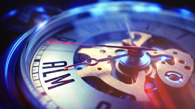 ALM - Text on Pocket Watch. 3D Render. royalty free stock photography
