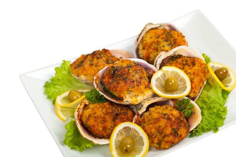 Almejas rellenas imagen de archivo. Imagen de aperitivo 67119963