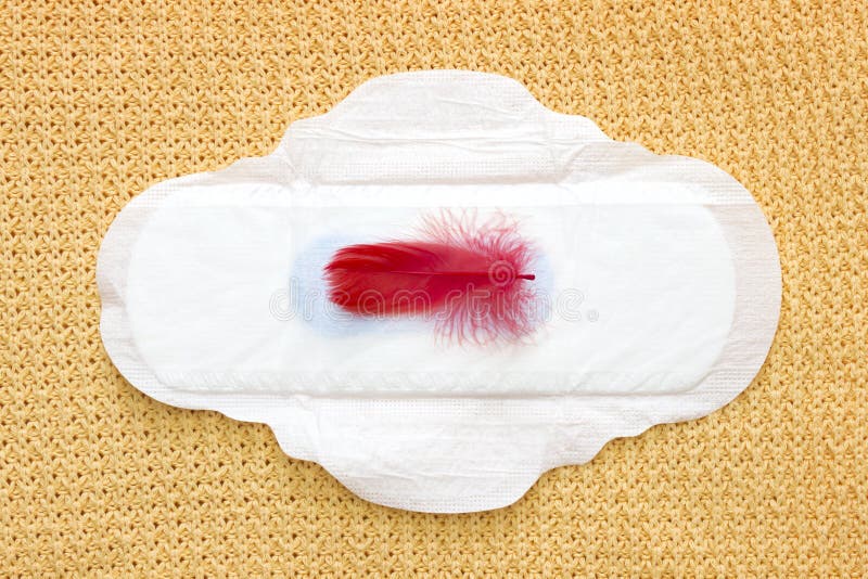 Foto de Menstruação Mulher Branca Deitada No Fundo Rosa Forro Feminino Com  Pena Vermelha Os Dias Críticos Das Mulheres e mais fotos de stock de  Algodão - Material Têxtil - iStock