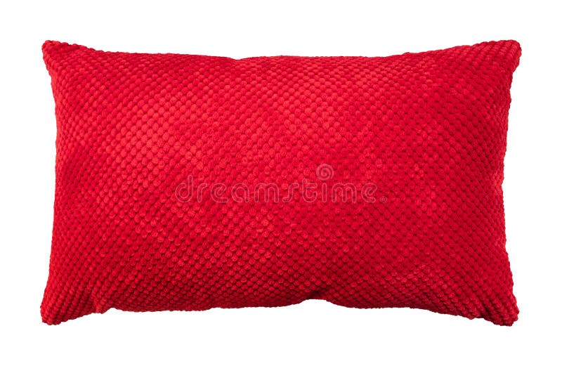 Red pillow isolated on white background. Soft cushion in modern style. Red pillow isolated on white background. Soft cushion in modern style.