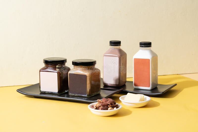 Almond Butter Spread and Almond Chocolate Butter Spread Jar with Almond