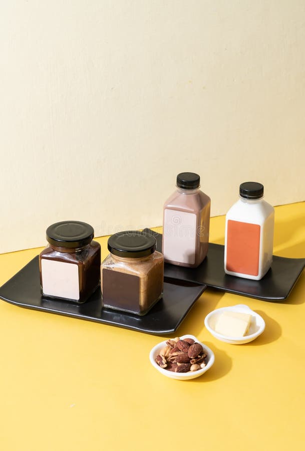 Almond Butter Spread and Almond Chocolate Butter Spread Jar with Almond