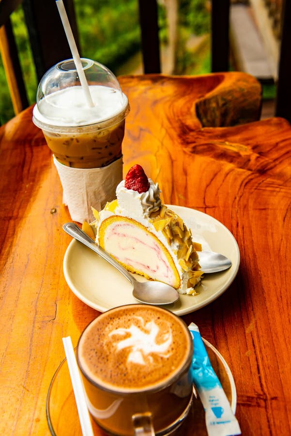 Almond Ice Cream Cake with Iced Coffee Stock Image Image of decoration, bread 177422717