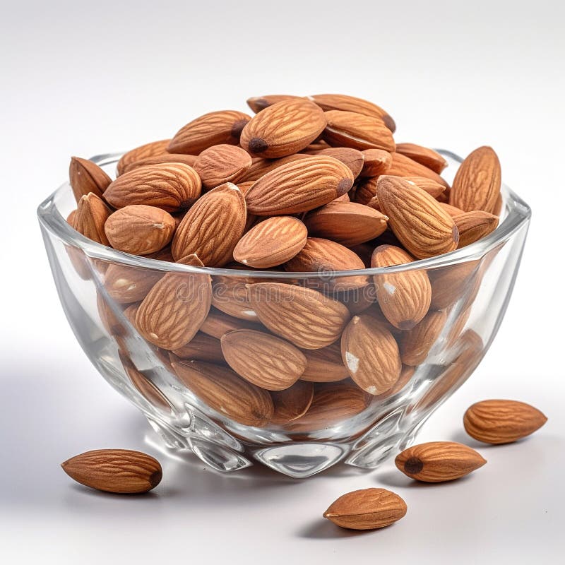 Almond Nuts in a Glass Bowl Stock Illustration Illustration of meal