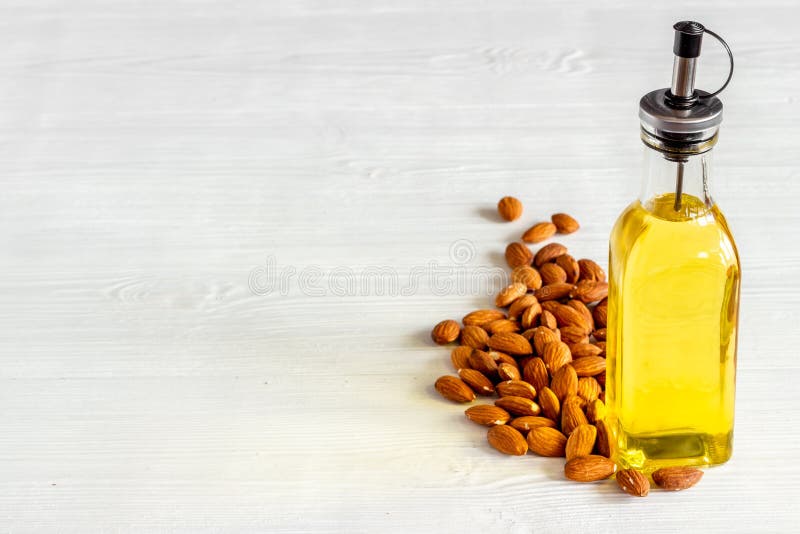 Almond Oil in Bottle with Almond Nuts. Extra Virgin Essence Oil Stock Photo Image of safe
