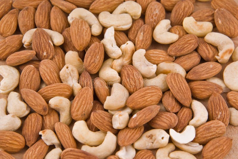 Almonds and cashew royalty free stock photos Almonds and cashew royalty free stock photos