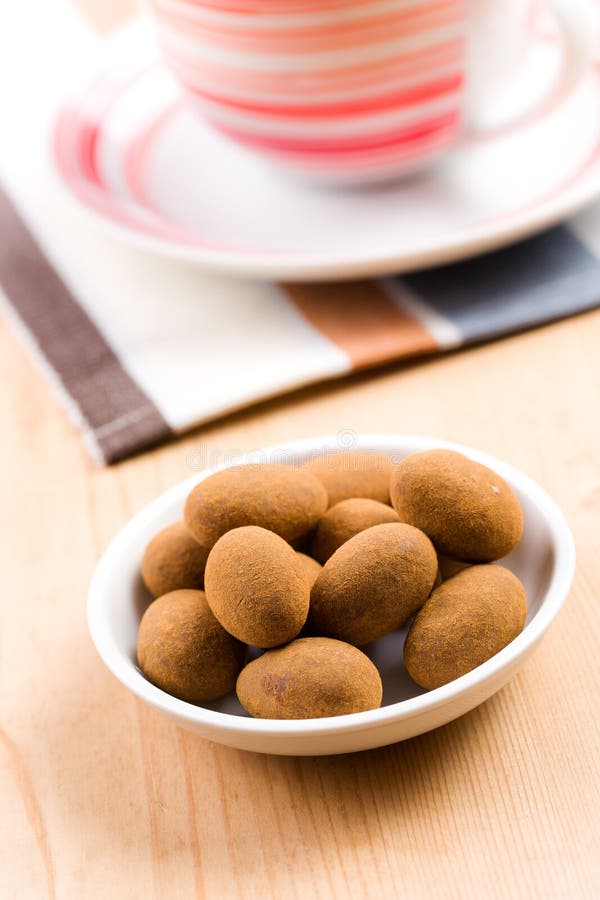 Almonds in Chocolate with Cinnamon Stock Photo Image of crisp, coated