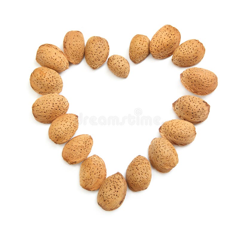 Almonds heart-shape