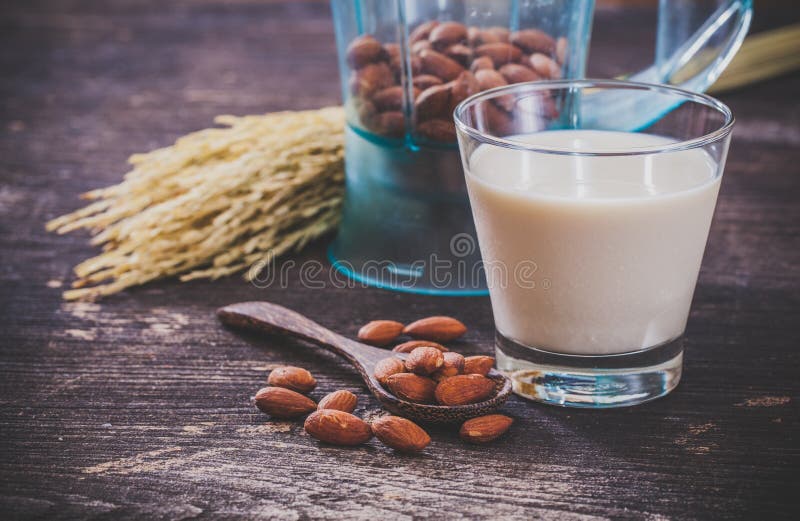 Almonds milk stock image. Image of snack, drink, cooking 86647485