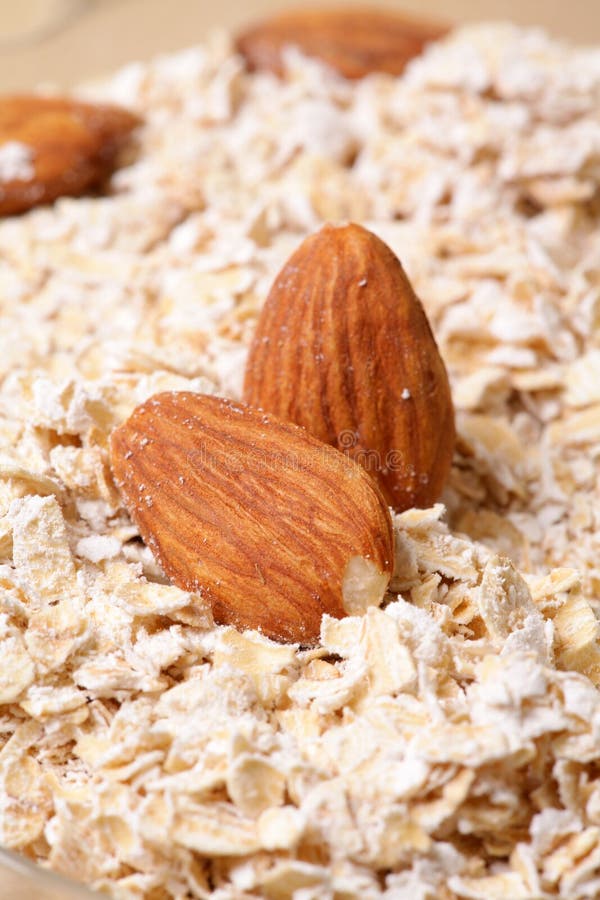 Almonds and oats stock image. Image of flakes, food, nuts 18336815