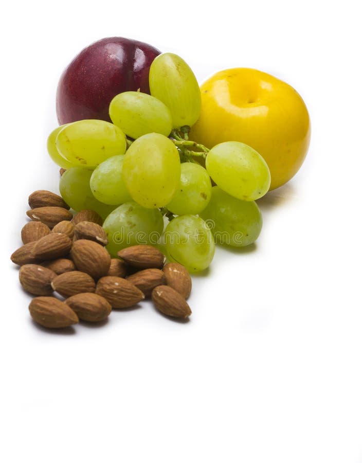 Almonds with other fruit stock photo. Image of yellow 36574702