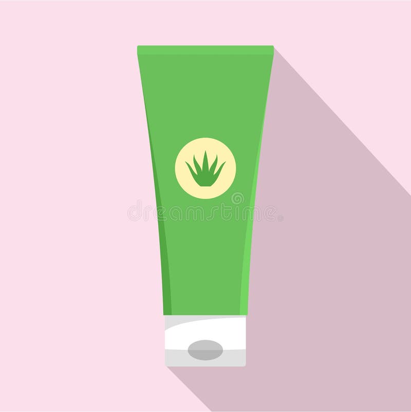Aloesu Vera creme tubki ikona, mieszkanie styl ilustracja wektor Aloesu Vera creme tubki ikona, mieszkanie styl ilustracja wektor