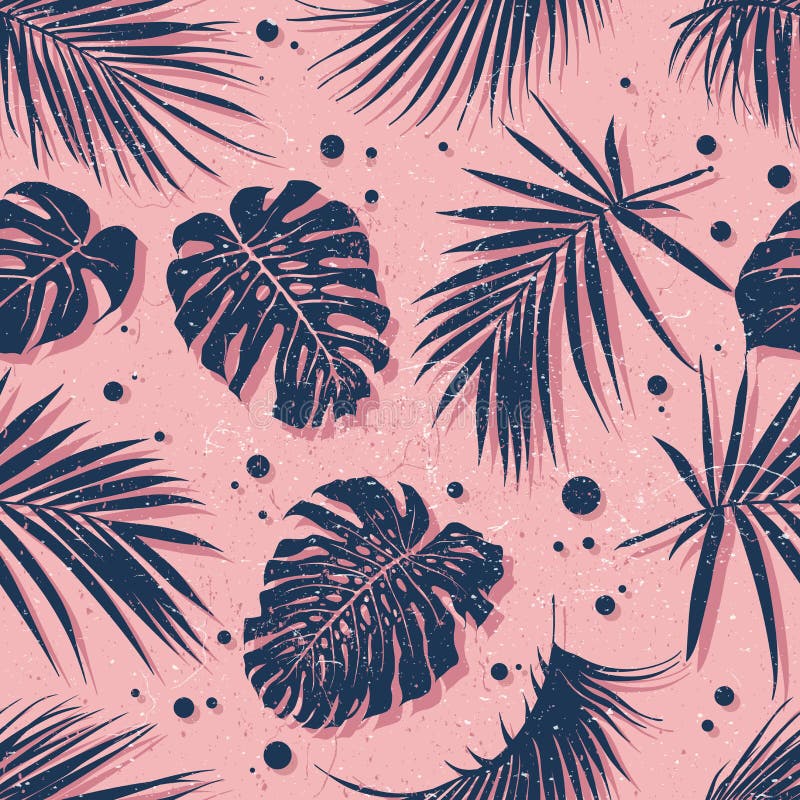 Aloha hawaiisches nahtloses Muster Modisches tropisches Blattdesign lizenzfreie abbildung