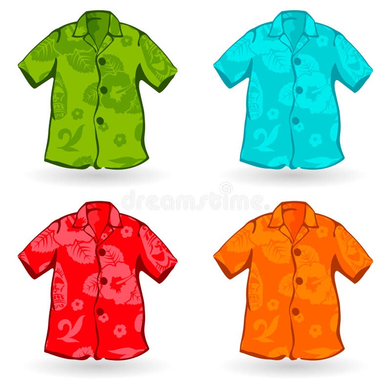 Aloha Shirts hawaiana. Ejemplo del vector