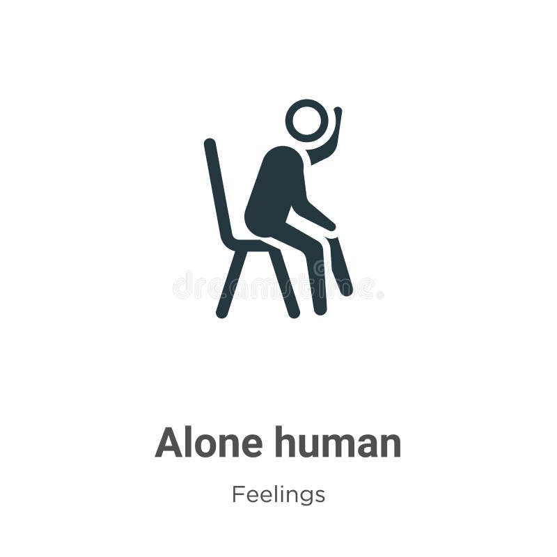Modern feelings. Alone icon. Alone symbol. Human is Alone.