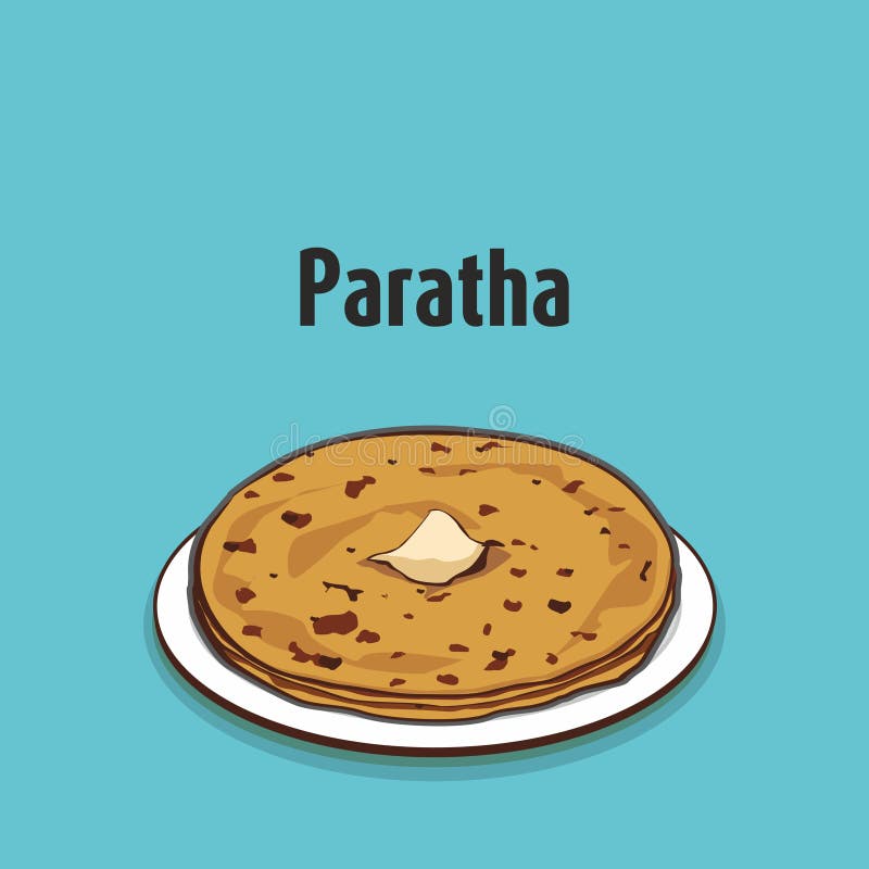 Aloo traditionnel indien Paratha avec du beurre illustration libre de droits Aloo traditionnel indien Paratha avec du beurre illustration libre de droits