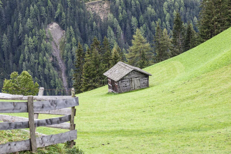 Alp shed on a slope stock image. Image of nature, house - 26111305