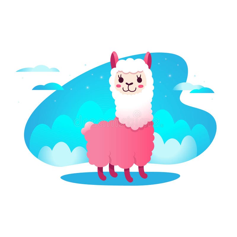 Alpaca de la historieta de la llama, animal del bebé del lama, ejemplo agradable del vector, diseño divertido lindo stock de ilustración Alpaca de la historieta de la llama, animal del bebé del lama, ejemplo agradable del vector, diseño divertido lindo stock de ilustración