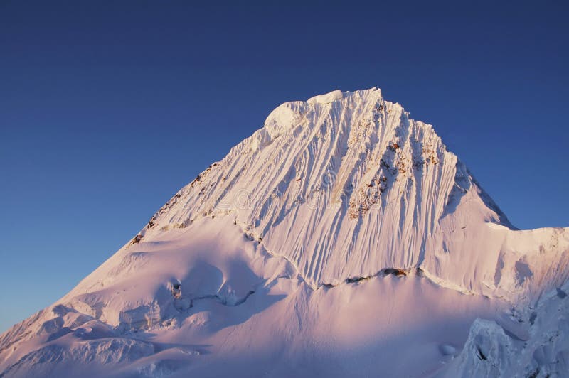 Alpamayo peak on sunset1 stock image. Image of cliff, high - 2779879