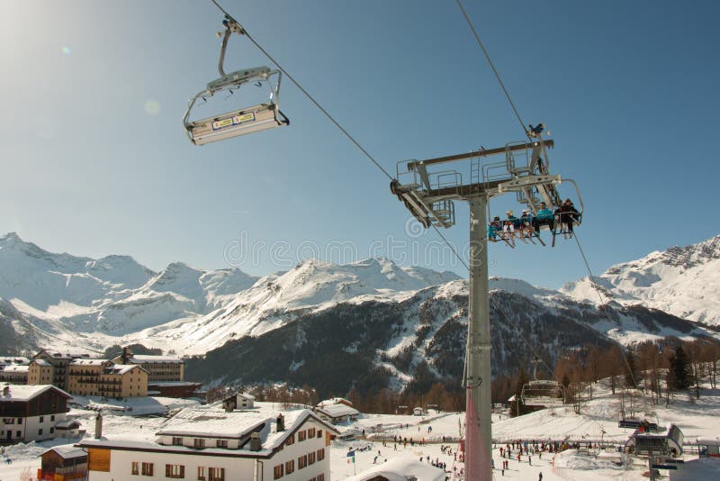 Ski resort Modesimo in Italy winter 2016 last days of the season. Ski resort Modesimo in Italy winter 2016 last days of the season