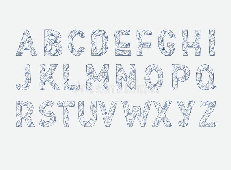 Alphabet abc vector font. Type letters Lowpoly stock illustration