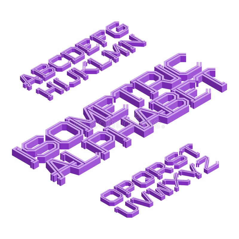 Alphabet anglais isométrique Police volumétrique Lettres 3d d'isolement illustration de vecteur Alphabet anglais isométrique Police volumétrique Lettres 3d d'isolement illustration de vecteur