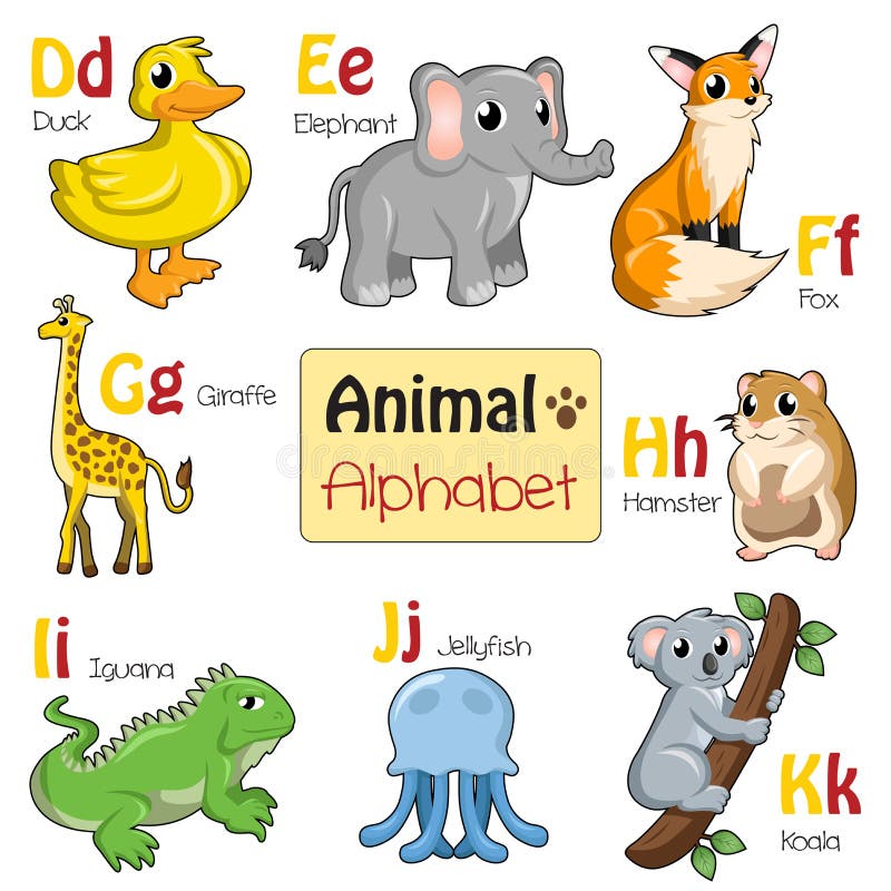 Alphabet Animals from D To K Stock Vector - Illustration of languages,  koala: 45792464