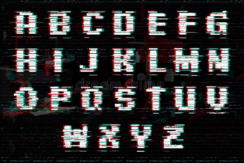 Alphabet avec l'effet de problème et de bruit Style parfait pour les illustrations numériques Police abstraite de technologie de illustration libre de droits Alphabet avec l'effet de problème et de bruit Style parfait pour les illustrations numériques Police abstraite de technologie de illustration libre de droits