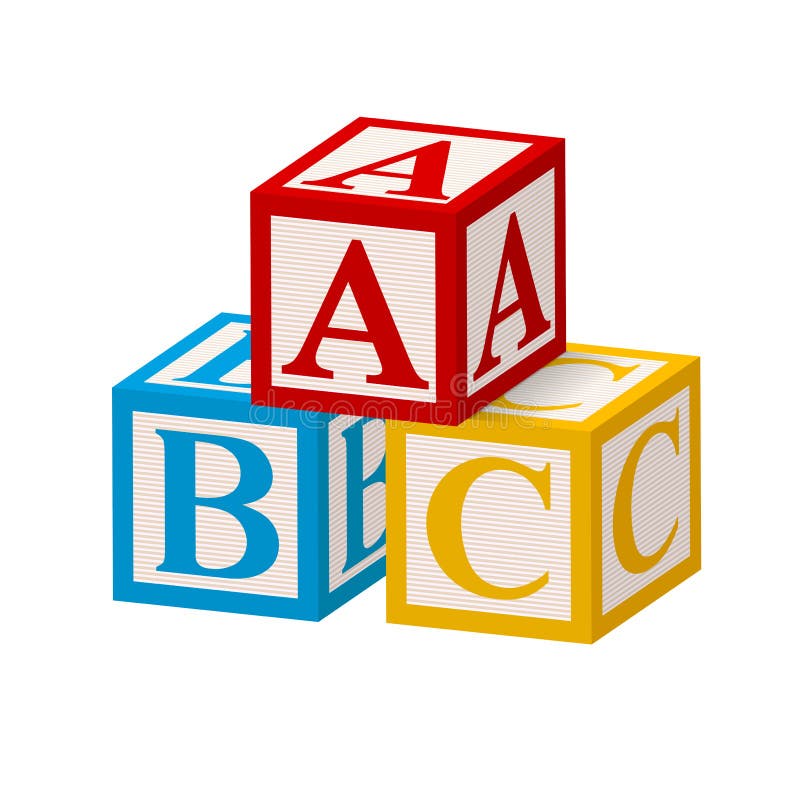 Alphabet Block ABC isolated on white background