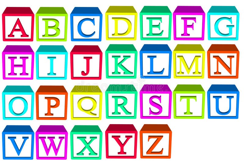 Alphabet blocks for child stack and build your words