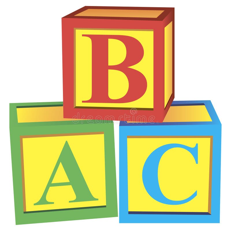 Graphic Of Three Stacked Abc Blocks Stock Illustration - Download