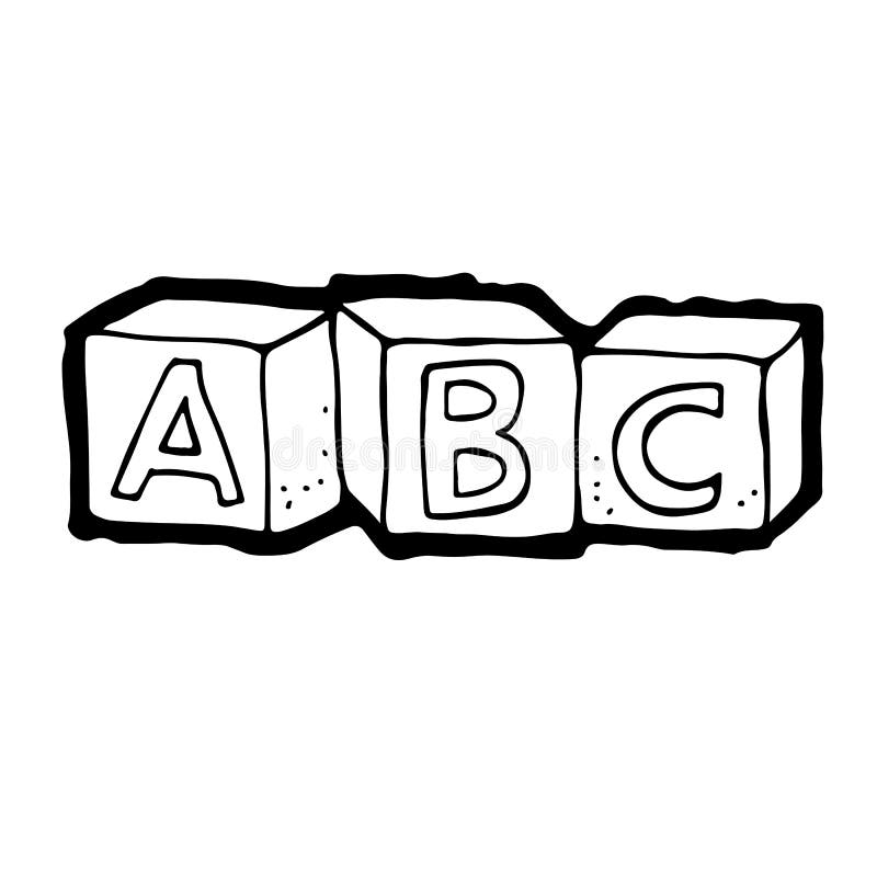 Alphabet Blocks for Children, Letters Cubes Vector Illustration, Hand ...