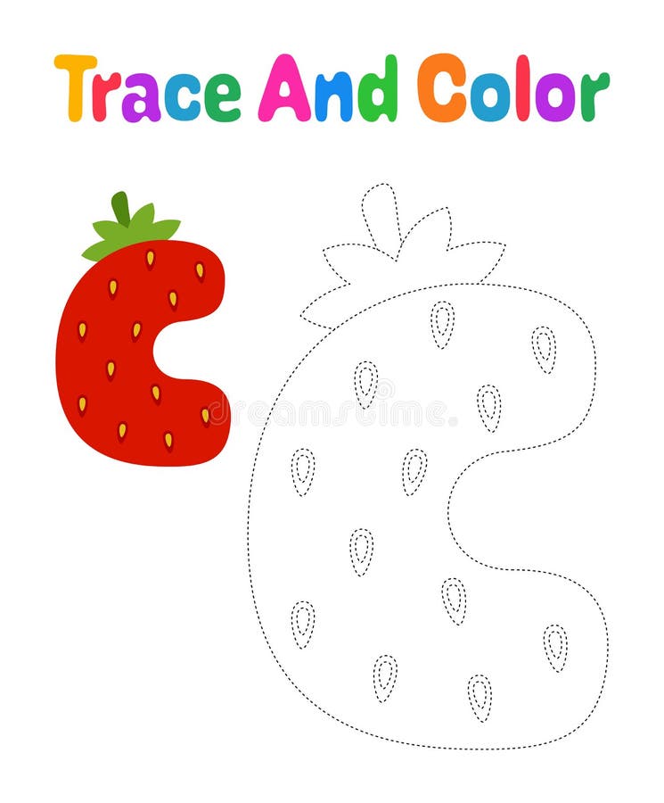 Alphabet C tracing worksheet for kids royalty free illustration