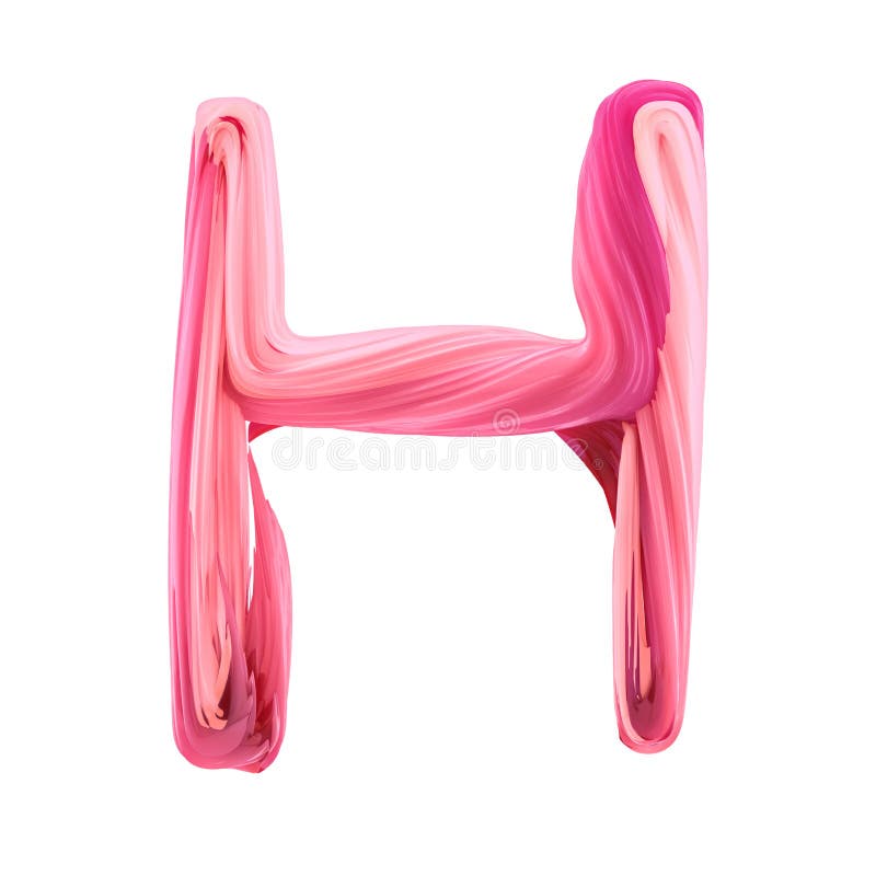 Alphabet Candy Twisted Style Art and Illustration Letter H. 3D Stock ...