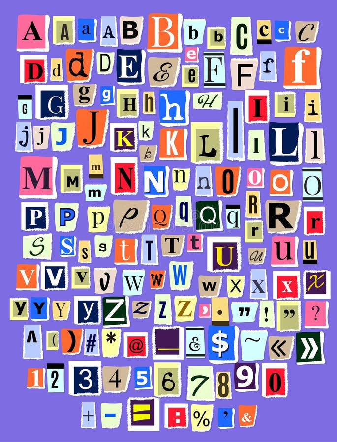 Alphabet Collage Abc Vector Alphabetical Font Letter Cutout Of Newspaper Magazine And Colorful Alphabetic Handmade Stock Vector Illustration Of Handmade Print