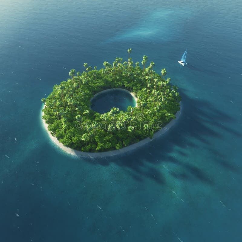 Alphabet d'île Île tropicale de paradis sous forme de lettre O photos stock Alphabet d'île Île tropicale de paradis sous forme de lettre O photos stock