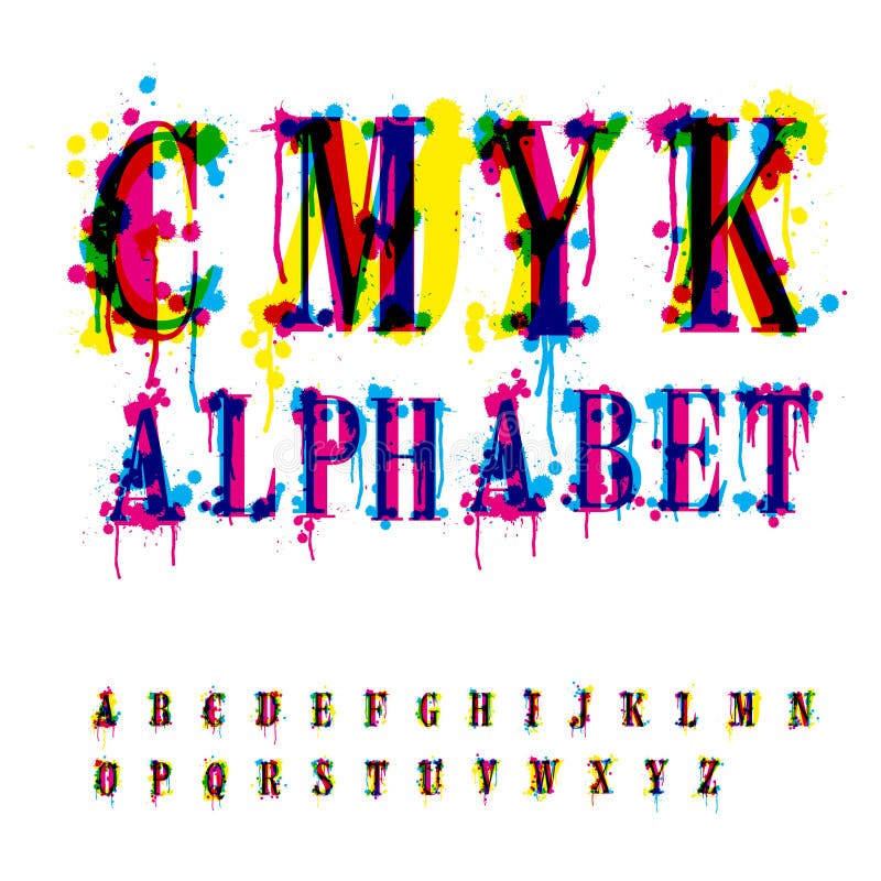Alphabet de CMYk. illustration libre de droits Alphabet de CMYk. illustration libre de droits