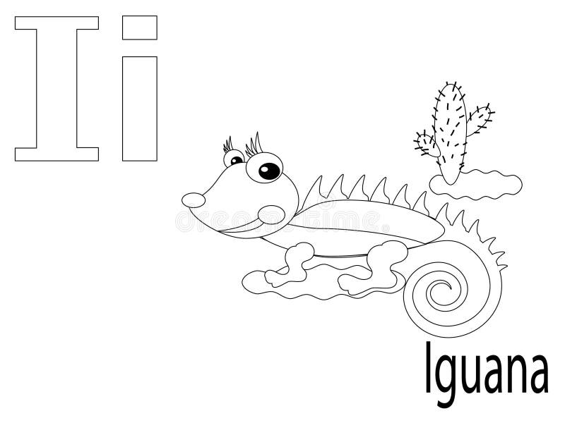 Coloring Alphabet for Kids,I,iguana. Coloring Alphabet for Kids,I,iguana