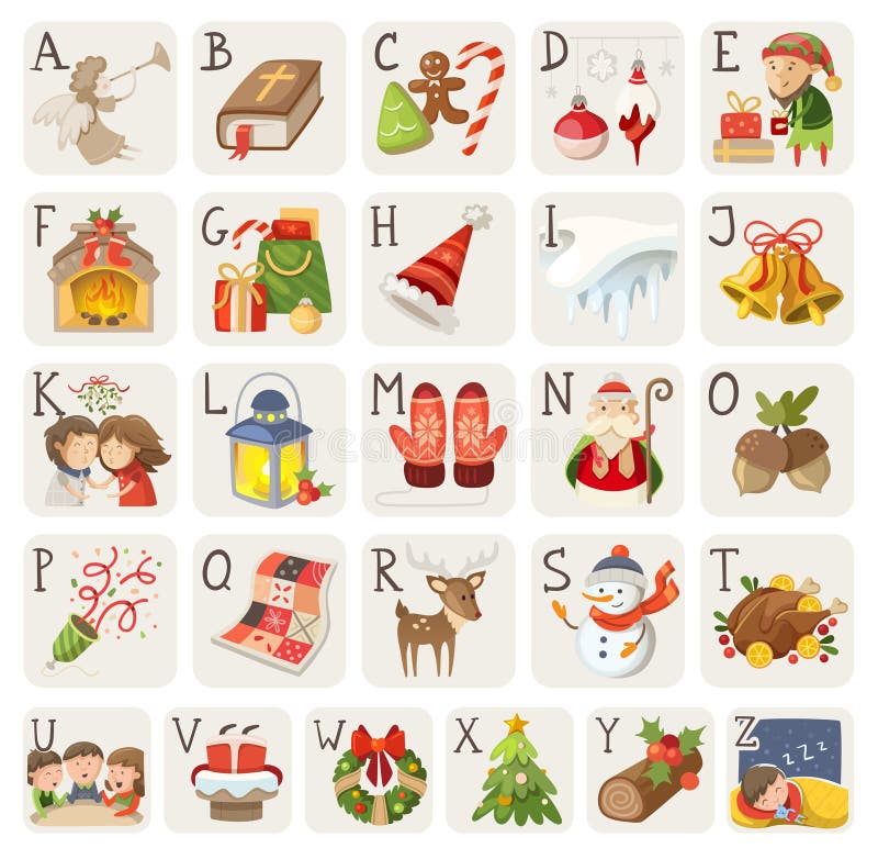 Alphabet de Noël illustration de vecteur Alphabet de Noël illustration de vecteur