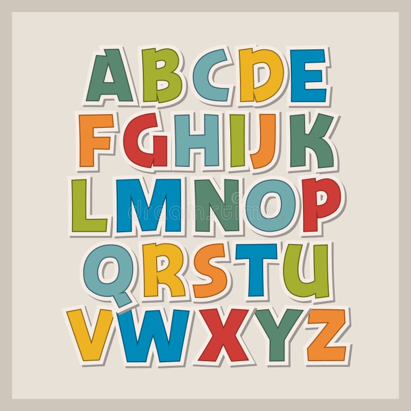 Alphabet des farbigen Papiers stock abbildung Alphabet des farbigen Papiers stock abbildung