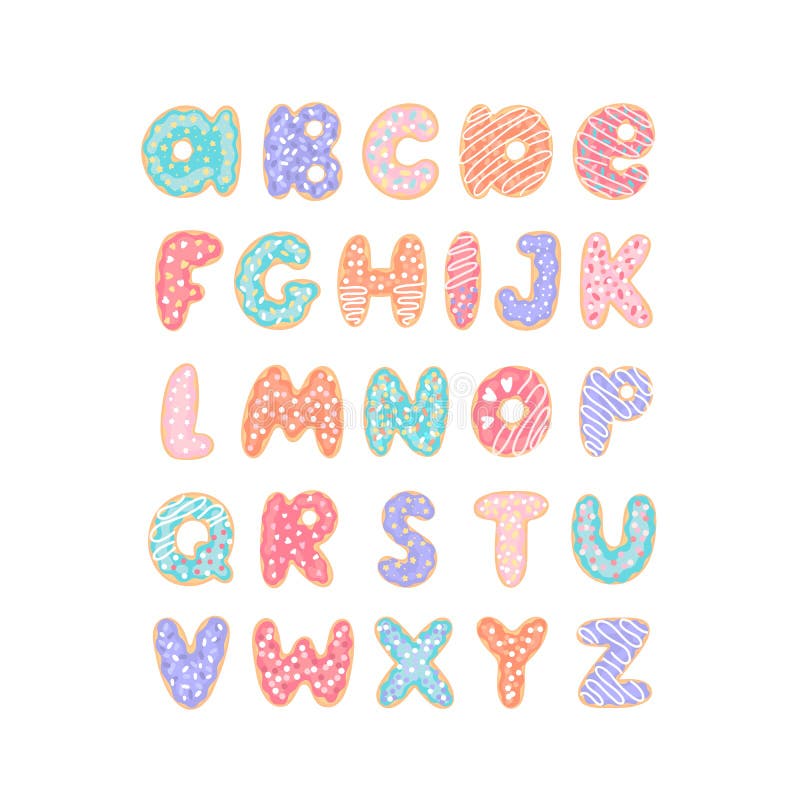 Letter M Donut Font. Doughnut Alphabet. Sweet Lettering. Candy A Stock ...