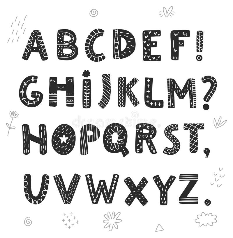 Alphabet drawing letters stock vector Illustration of graphic 158254553