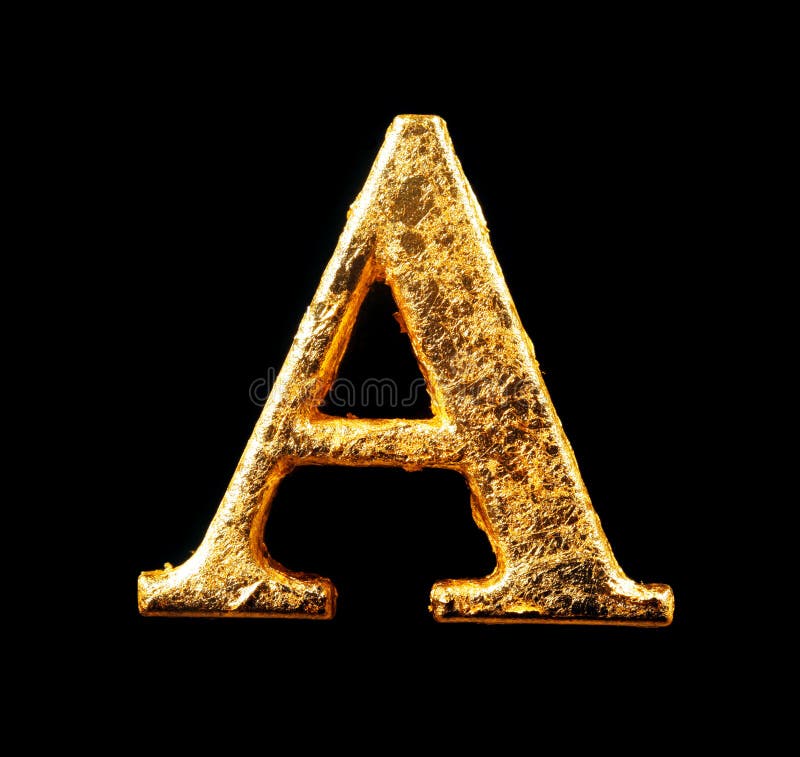 Alphabet et nombres dans la feuille d'or photos libres de droits Alphabet et nombres dans la feuille d'or photos libres de droits
