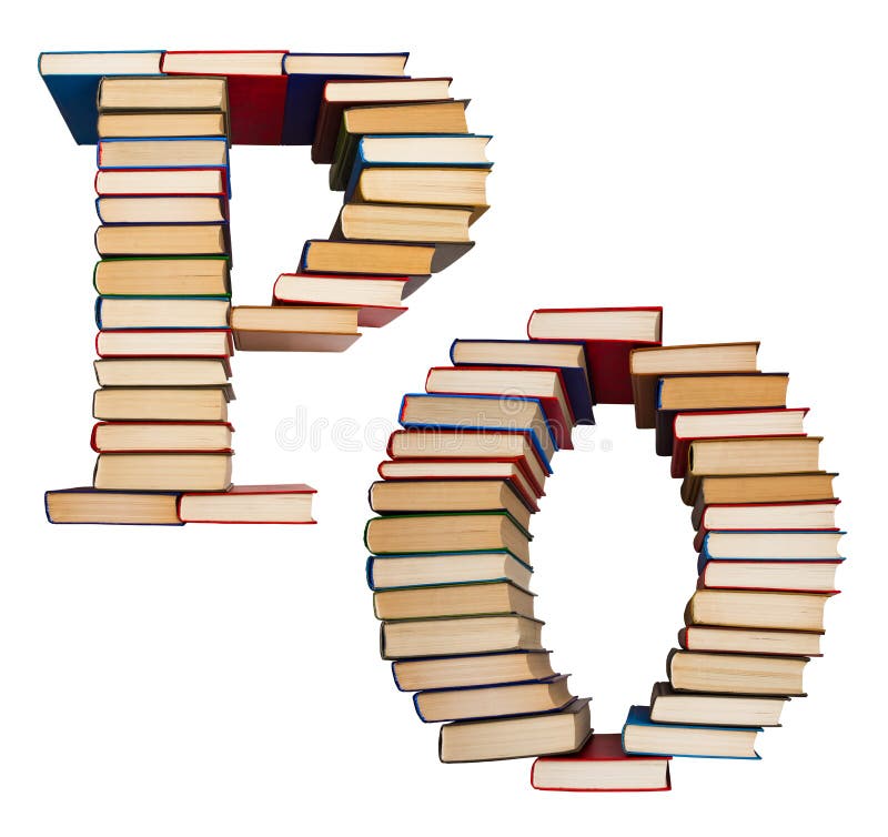 Alphabet fait en livres, lettres P et O