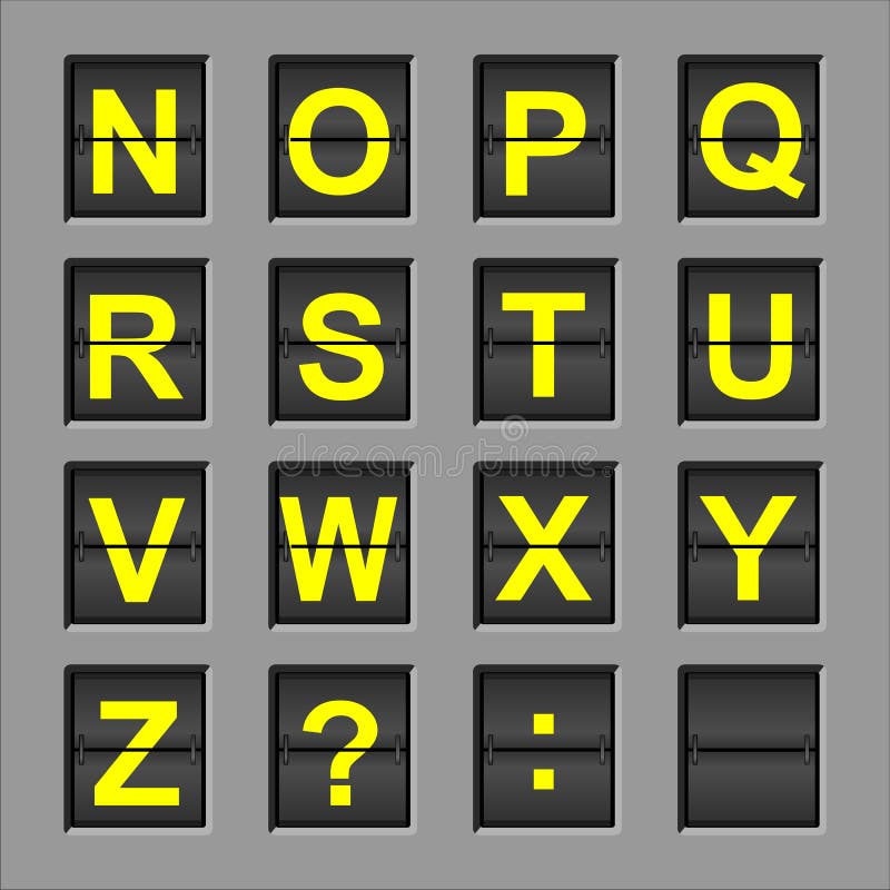 Flip Board Letters & Numbers Stock Vector Illustration of scoreboard